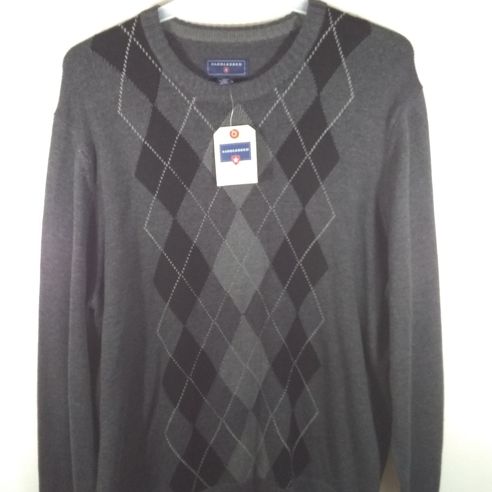 Saddlebred Mens 2XL Pullover Sweater Gray & Black